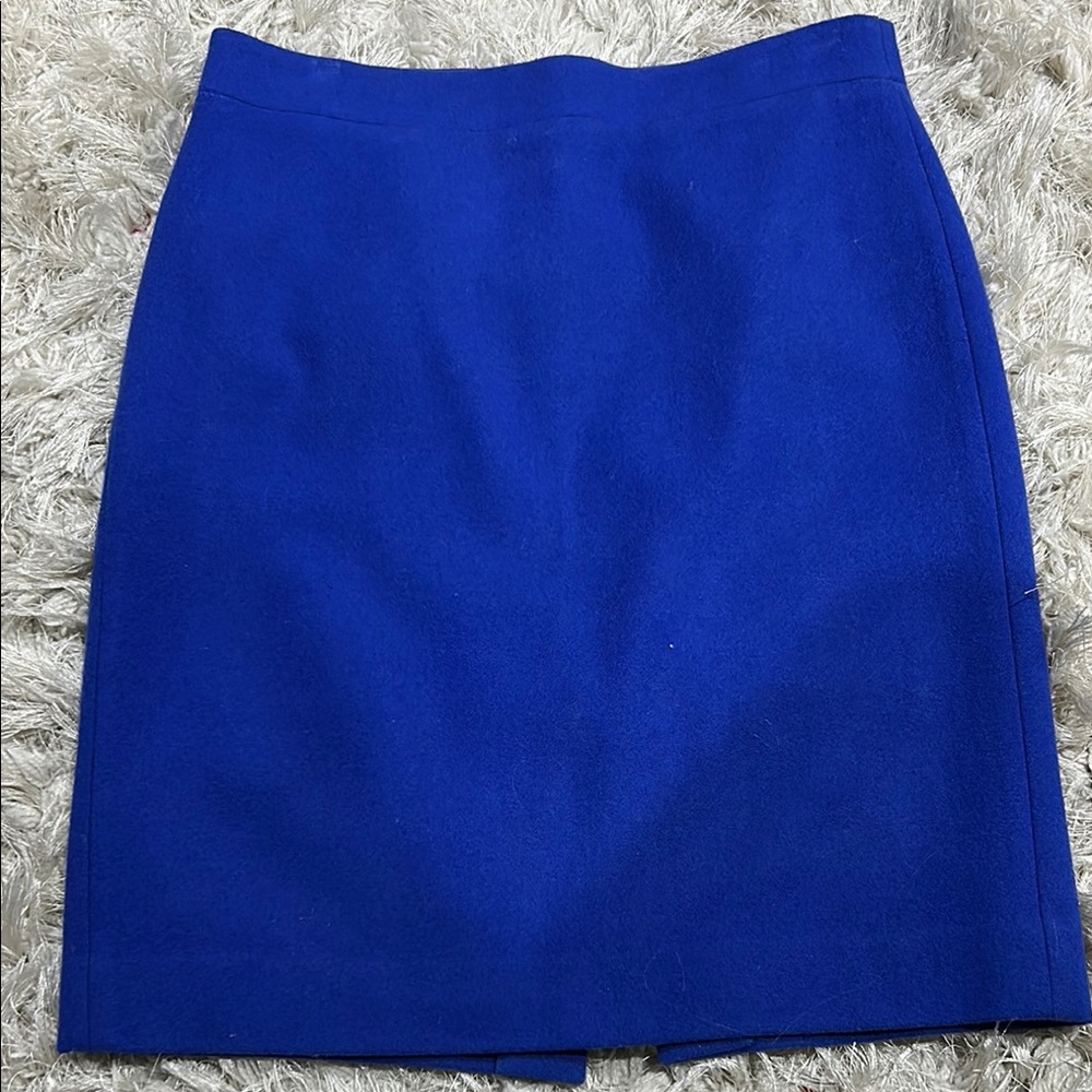 J. Crew Wool Royal Blue The Pencil Skirt